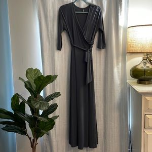 Gray wrap dress